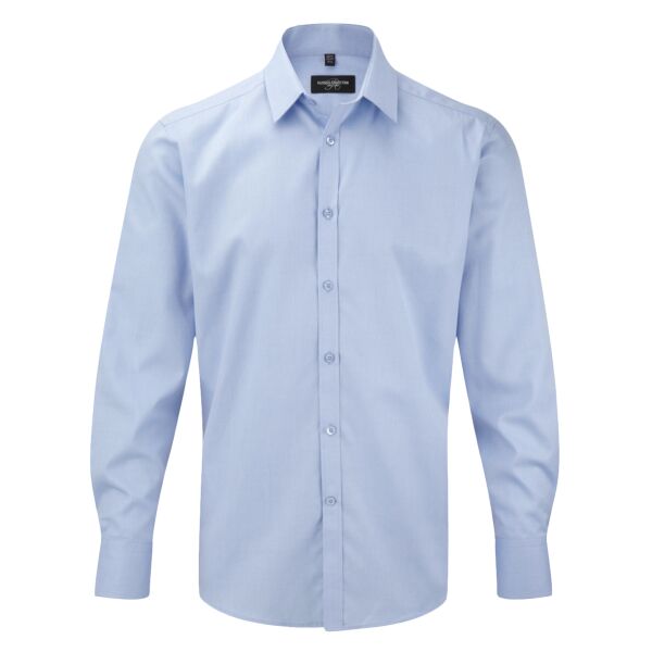 Men's Long Sleeve Tailored Herringbone Shirt Thumbnail