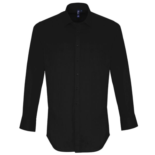 Stretch fit cotton poplin long sleeve shirt Thumbnail